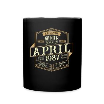 Avril 1987 Anniversaire Homme - Mug uni - noir - Devant