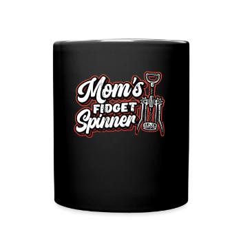 Mom's Fidget Spinner Damen, Weinliebhaber. - Tasse einfarbig - Schwarz - Vorne