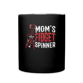 Mom's Fidget Spinner Damen, Weinliebhaber. - Tasse einfarbig - Schwarz - Vorne