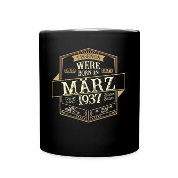 März 1937 Geburtstag Mann - Tasse einfarbig - Schwarz - Vorne