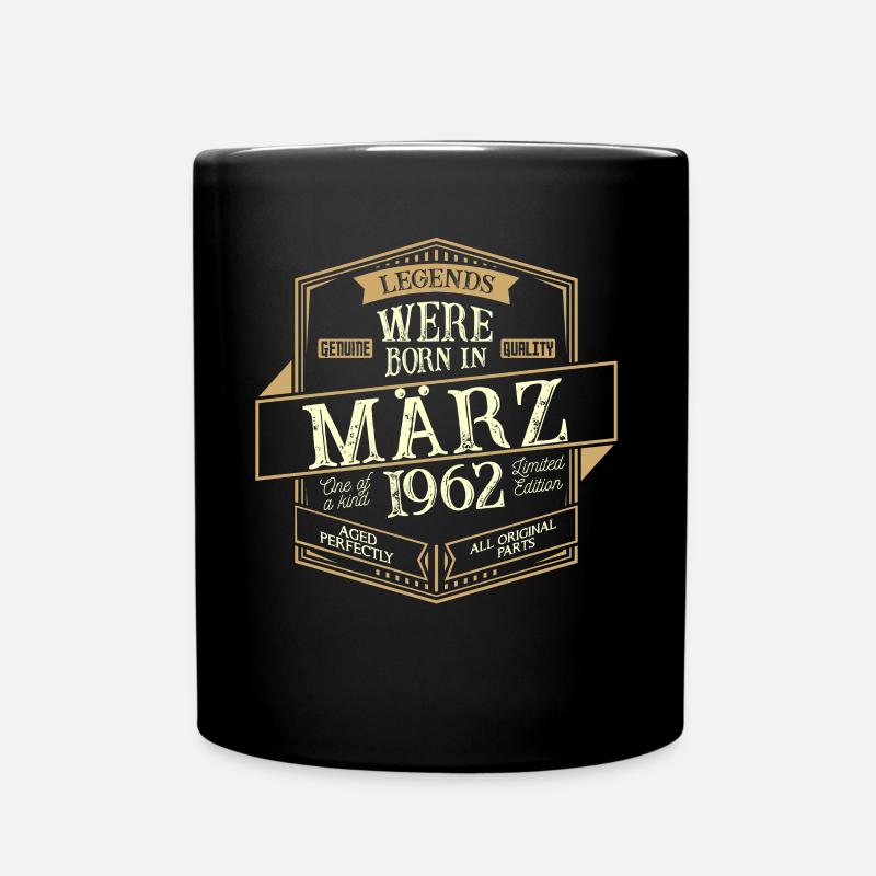 März 1962 Geburtstag Mann - Tasse einfarbig - Schwarz