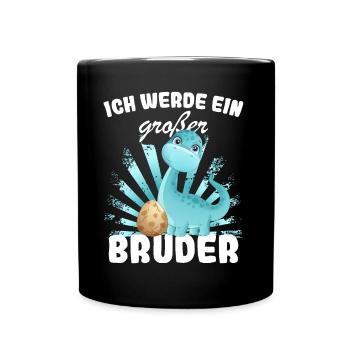 Ich werde großer Bruder 2023 Nachwuchs Verkünden - Tasse einfarbig - Schwarz - Vorne