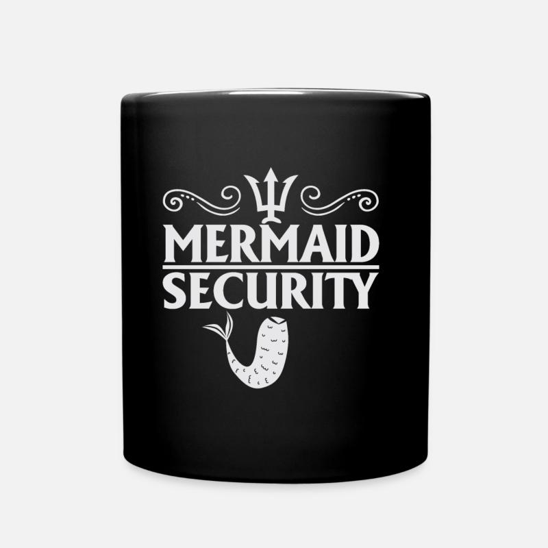 Mermaid Security - Tasse einfarbig - Schwarz