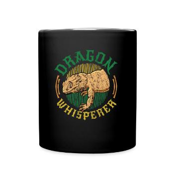 Bearded dragon, whisperer, reptile lover. - Full Colour Mug - black - Front