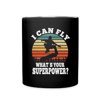 Skateboarding I Can Fly What is your superpower? - Full Colour Mug - black - Front