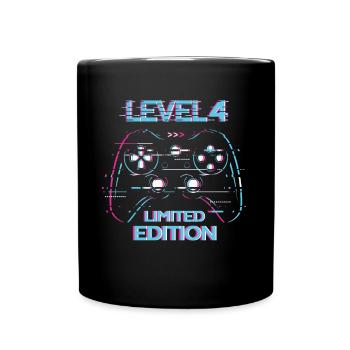 Cadeau d’anniversaire de niveau 4 Gaming en édition limitée - Mug uni - noir - Devant