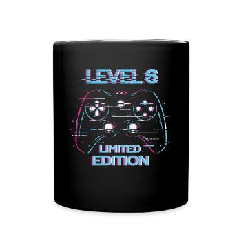 Birthday Level 6 Gaming Limited Edition Gift - Full Colour Mug - black - Front