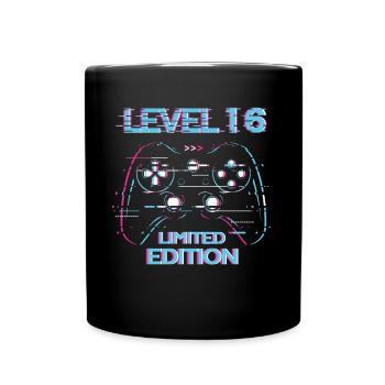 Anniversaire Niveau 16 Gaming Édition Limitée Gamer - Mug uni - noir - Devant