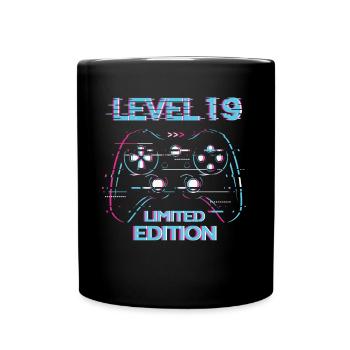 Birthday Level 19 Gaming Limited Edition Gamer - Full Colour Mug - black - Front