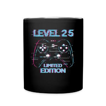 Anniversaire Niveau 25 Gaming Édition Limitée Gamer - Mug uni - noir - Devant