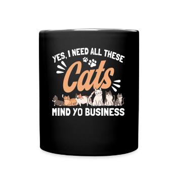 Cats Cat Owner Pet Animals Gift - Full Colour Mug - black - Front