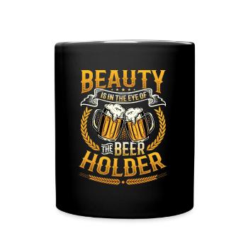 Lustiger Biertrinker - Tasse einfarbig - Schwarz - Vorne