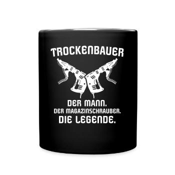Trockenbaumonteur - Tasse einfarbig - Schwarz - Vorne
