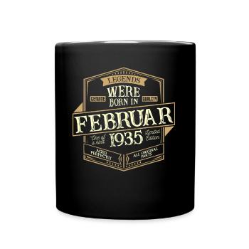 Februar 1935 Geburtstag Mann - Tasse einfarbig - Schwarz - Vorne