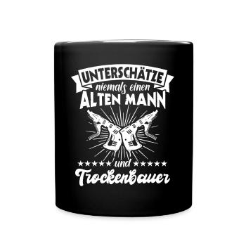 Trockenbaumonteur Trockenbauer - Tasse einfarbig - Schwarz - Vorne