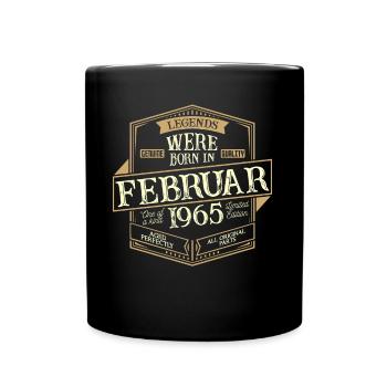 Februar 1965 Geburtstag Mann - Tasse einfarbig - Schwarz - Vorne