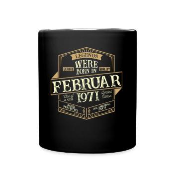 Februar 1971 Geburtstag Mann - Tasse einfarbig - Schwarz - Vorne