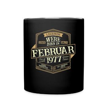 Februar 1977 Geburtstag Mann - Tasse einfarbig - Schwarz - Vorne