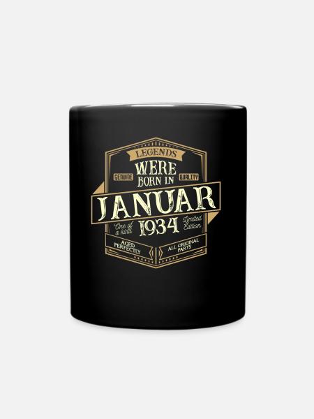 Januar 1934 Geburtstag Mann - Tasse einfarbig - Schwarz