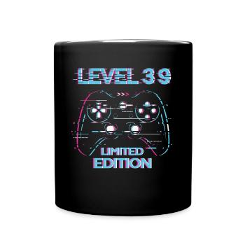 Birthday Level 39 Gaming Limited Edition Gamer - Full Colour Mug - black - Front
