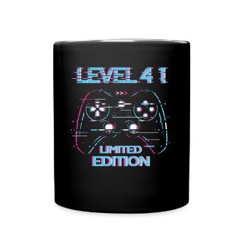Birthday Level 41 Gaming Limited Edition Gamer - Full Colour Mug - black - Front