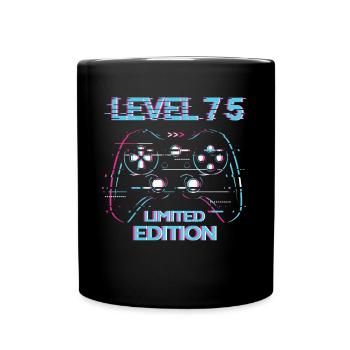Anniversaire Niveau 75 Gaming Édition Limitée Gamer - Mug uni - noir - Devant