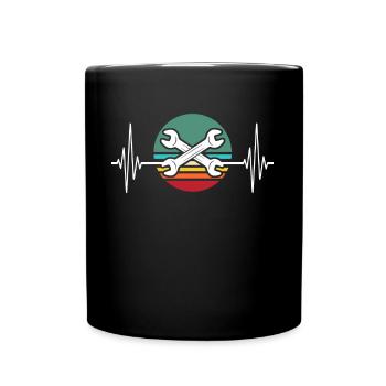 Machinist ECG Machine Operator HeartLine - Full Colour Mug - black - Front