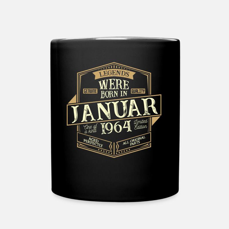 Januar 1964 Geburtstag Mann - Tasse einfarbig - Schwarz