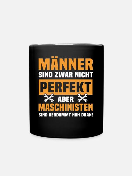 Maschinist Maschinenführer Feuerwehrmann - Tasse einfarbig - Schwarz