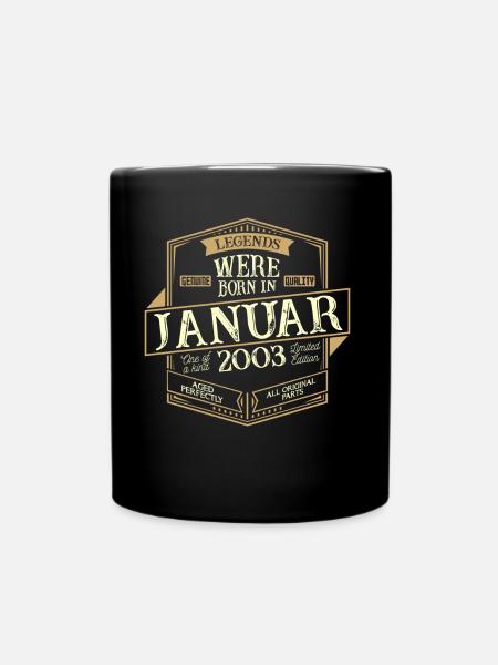 Janvier 2003 Anniversaire Homme - Mug uni - noir