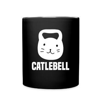 Jeu de mots Catlebell de Kettlebell et Cat - Mug uni - noir - Devant