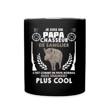 Papa Chasseur de Sanglier Vraiment Cool - Mug uni - noir - Devant