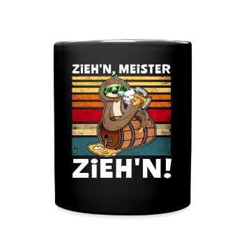 Biertrinker Faultier Bier Löten Digger Trinken - Tasse einfarbig - Schwarz - Vorne