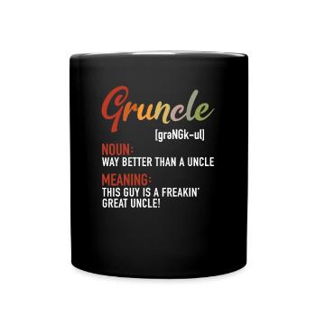 Gruncle Noun Better Uncle Freakin Grand Uncle - Full Colour Mug - black - Front