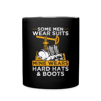 Oil Men Wear Suit My Work Helmet Shoes - Full Colour Mug - black - Front