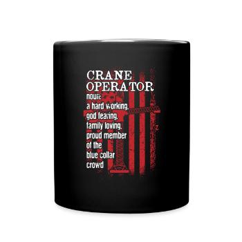 Kranführer Definition USA Flagge Kran Kräne Noun - Tasse einfarbig - Schwarz - Vorne