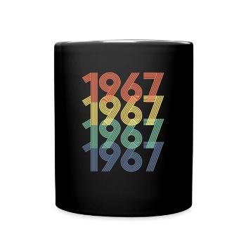 Cool Retro 1967, 55 Years Old, 55th Birthday Gift - Full Colour Mug - black - Front