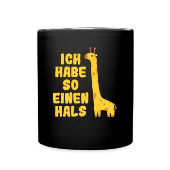 Ich Habe So Einen Hals Giraffen Tier Wortspiel - Tasse einfarbig - Schwarz - Vorne