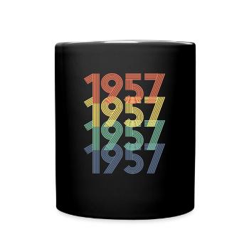 Cool Retro 1957, 65 Years Old, 65th Birthday Gift - Full Colour Mug - black - Front