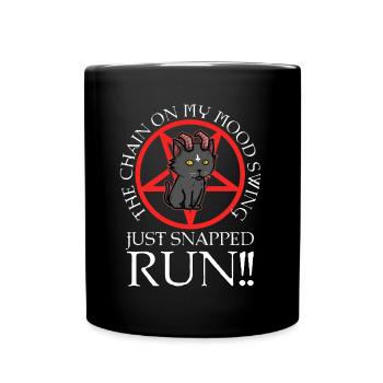 The chain on my mood swing just snapped run - Full Colour Mug - black - Front