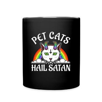 Pet Cats Hail Satan - Full Colour Mug - black - Front