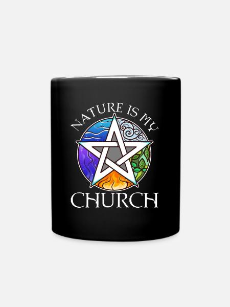 Nature Is My Church - Tasse einfarbig - Schwarz