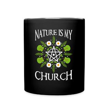 Nature Is My Church - Tasse einfarbig - Schwarz - Vorne