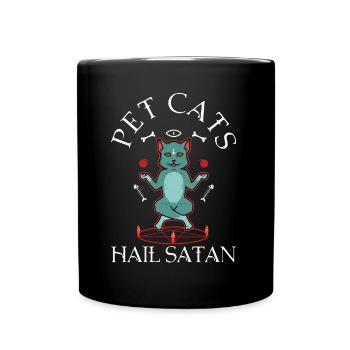 Pet Cats Hail Satan - Full Colour Mug - black - Front