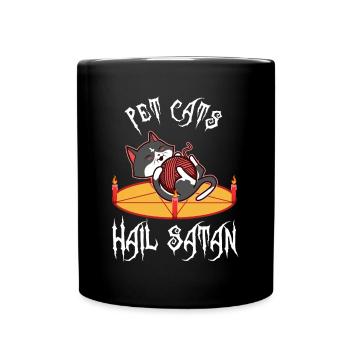 Pet Cats Hail Satan - Full Colour Mug - black - Front