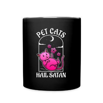 Pet Cats Hail Satan - Full Colour Mug - black - Front