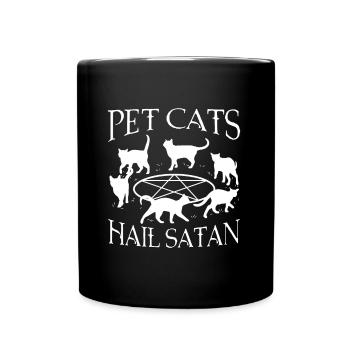 Pet Cats Hail Satan - Full Colour Mug - black - Front