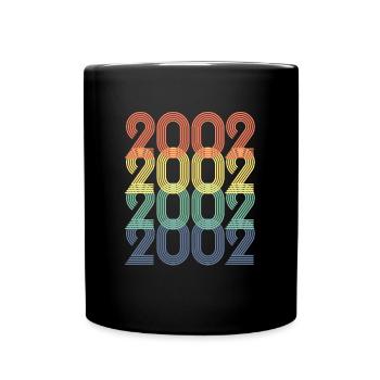 Cool Retro 2002, 21 Jahre alt, Geschenk zum 21. Geburtstag - Tasse einfarbig - Schwarz - Vorne