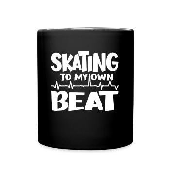 Skating To My Own Beat Heartbeat Skater Gift idea - Full Colour Mug - black - Front