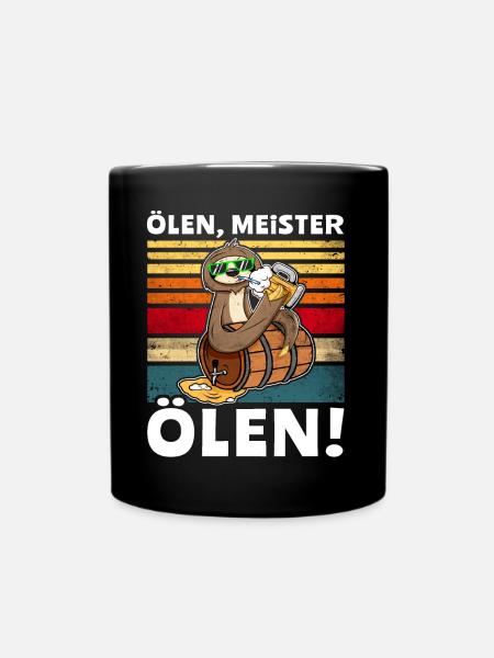 Heiraten Bier Faultier Junggesellenabschied - Tasse einfarbig - Schwarz